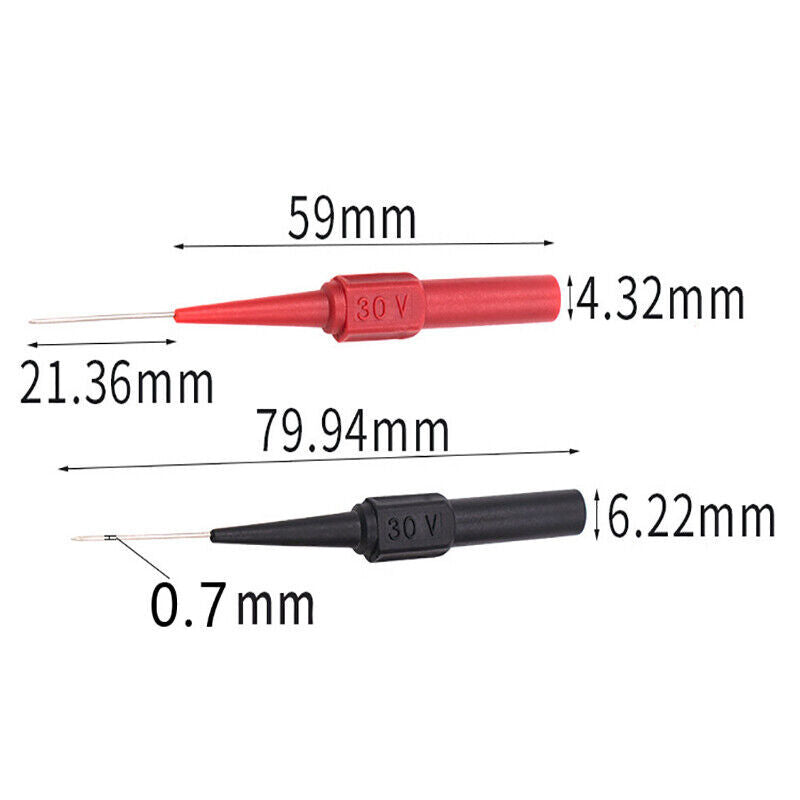 4pcs Multimeter Testing Leads Kit For Fluke Back Probes Sharp Needles Micro Pins