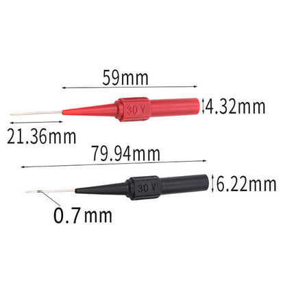 4pcs Multimeter Testing Leads Kit For Fluke Back Probes Sharp Needles Micro Pins