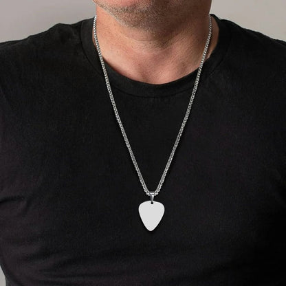 Titanium Steel Guitar Pick Necklace Guitar Pick Music-lovers Jewelry