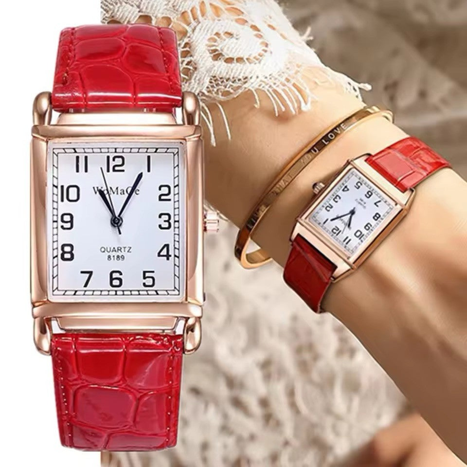 Luxury Rose Gold Ladies Quartz Watch - Fashion Women Leather Wristwatch Style