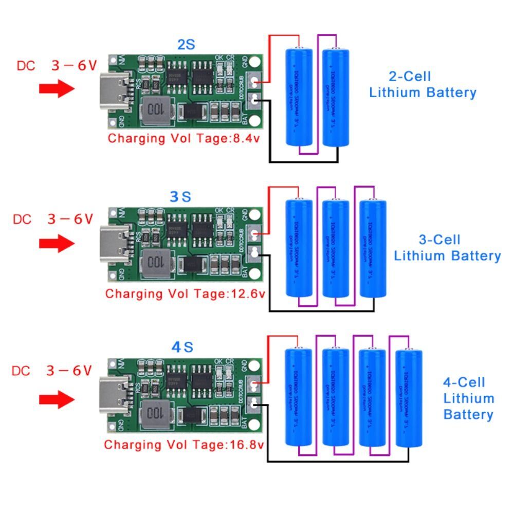 Li-Ion Charger 2S 3S 4S Lithium Battery Charging Step Up Board Boost Module