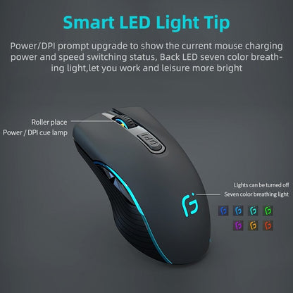 Dual Mode Wireless Bluetooth Mouse Silent Ergonomic for PC Laptops Rechargeable