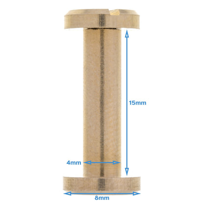 5 Sets 15mm x 4mm Brass Chicago Bookbinding Screws Binding Post Album Document