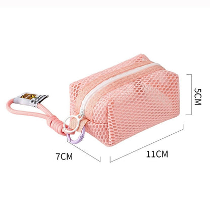 Mesh Mesh Storage Bag Dopamine Color Small Makeup Bag Charging Cable Pouch