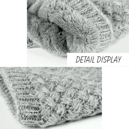Winter Scarf Solid Color Plush Knitted Scarf Wool Collar Cotton Neck Warmer OZ