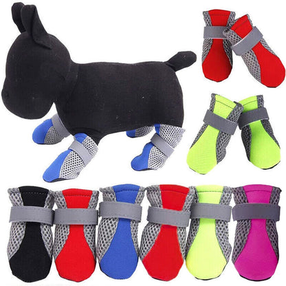 4PCS Anti Slip Waterproof Protective Dog Shoes Rain Boots Pet Socks Booties New