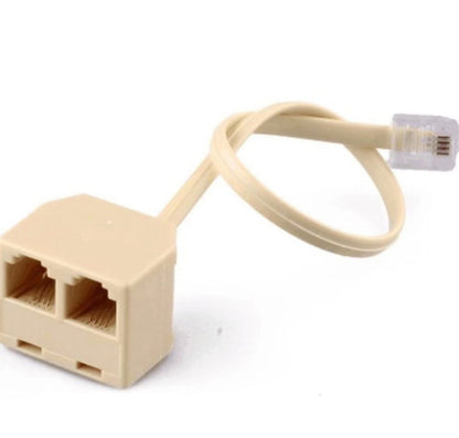 Telephone RJ11 Male Line to Double RJ11 Female Jack Filter Splitter Adapter Fix