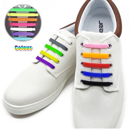 No Tie Shoelaces Elastic Shoe Laces Silicone Rubber For Kids Adults Sneakers
