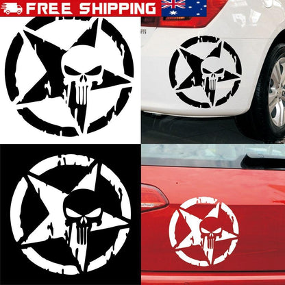 New Auto Reflective Punisher Star Vinyl Decal Skull Pentagram Car Sticker