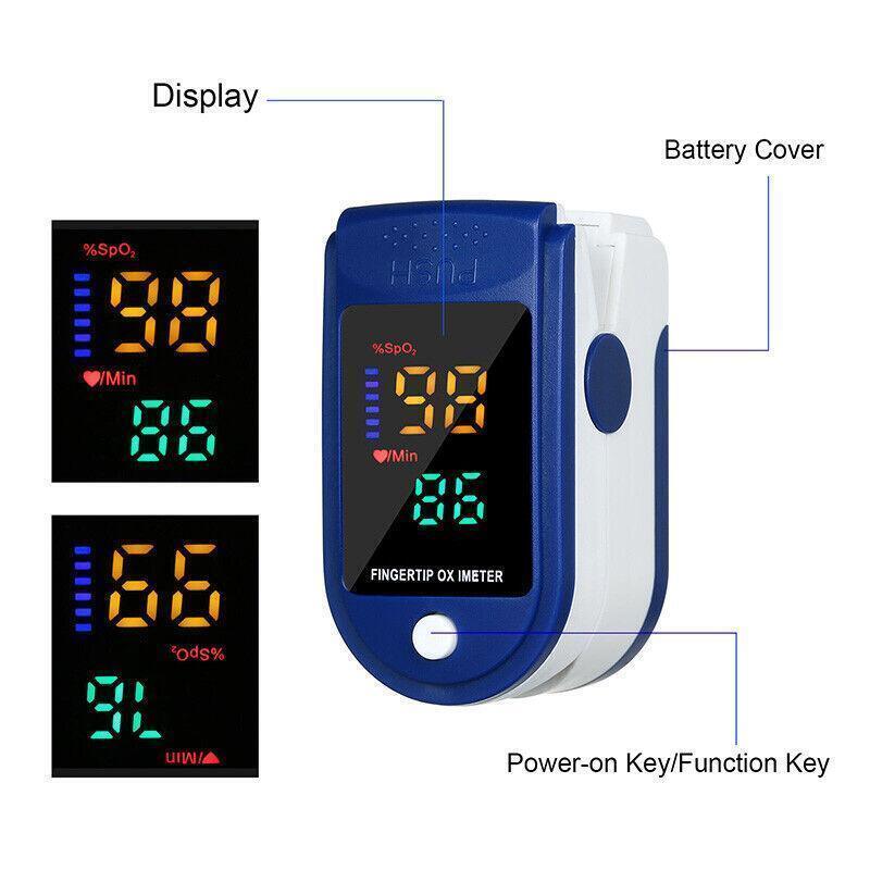 Professional Finger Pulse Oximeter Blood Oxygen Saturation Monitor Heart Rate AU