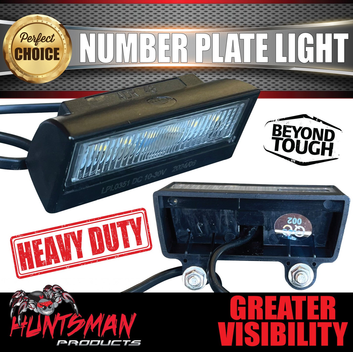 LED Number Plate Light Licence Lamp Trailer Caravan Truck 10-30V CTA Approved