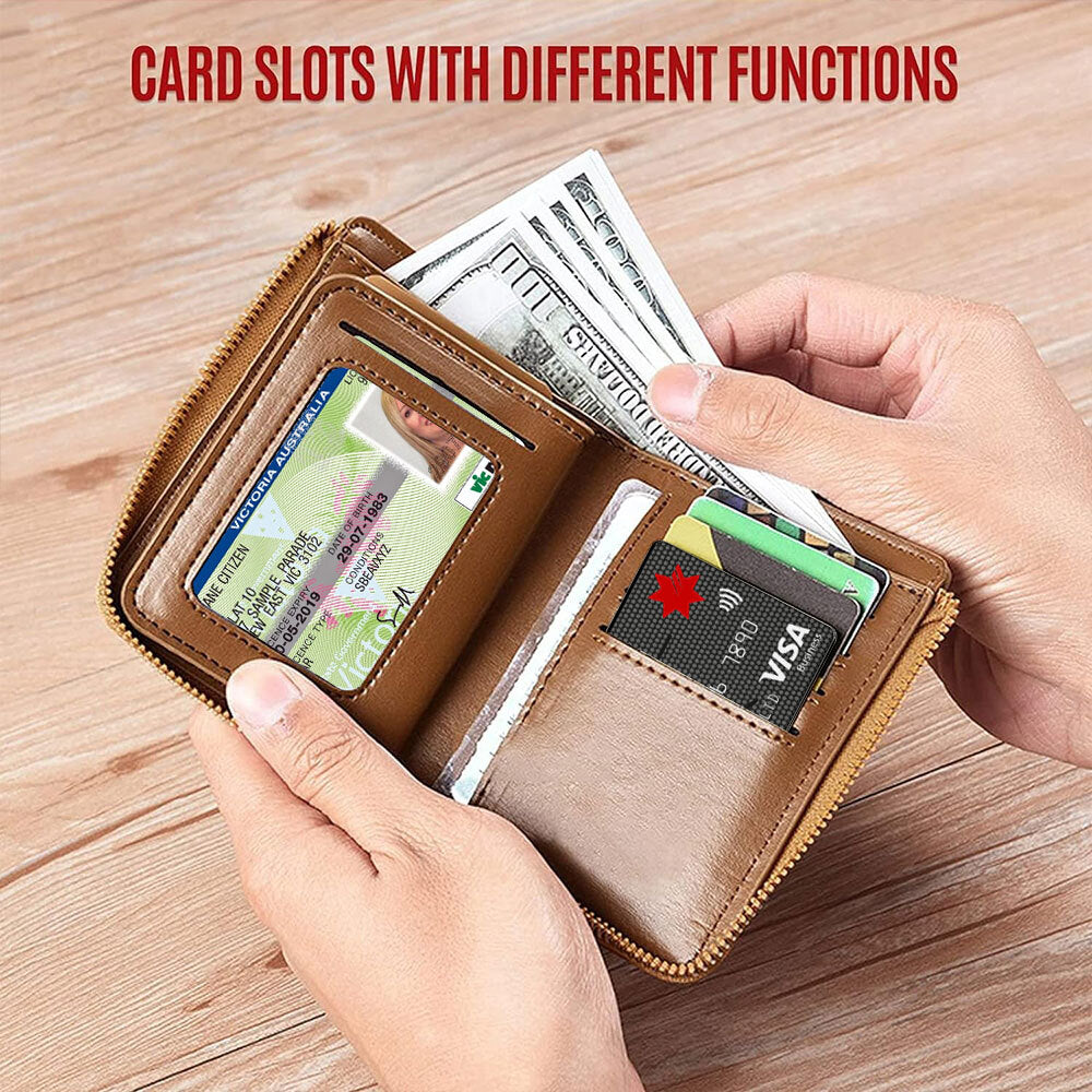 Waterproof RFID Blocking Leather Wallet ID Purse Men's Cash Credit Card Holder