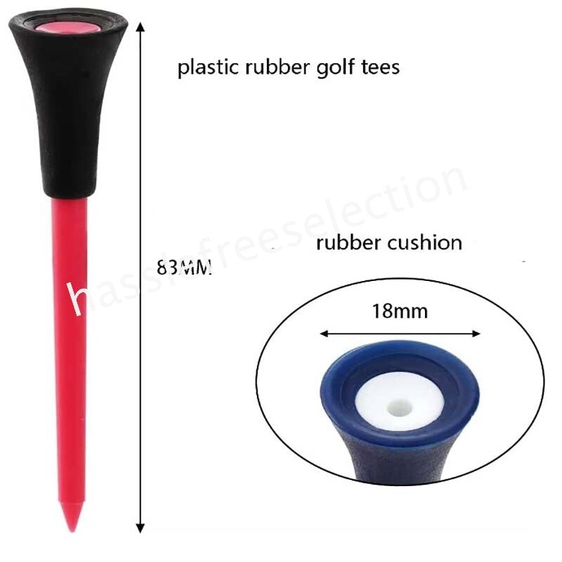 50-500 Pack 83mm Golf Tees Plastic With Rubber Multi Color Cushion Top Quality – Compatible with Golf