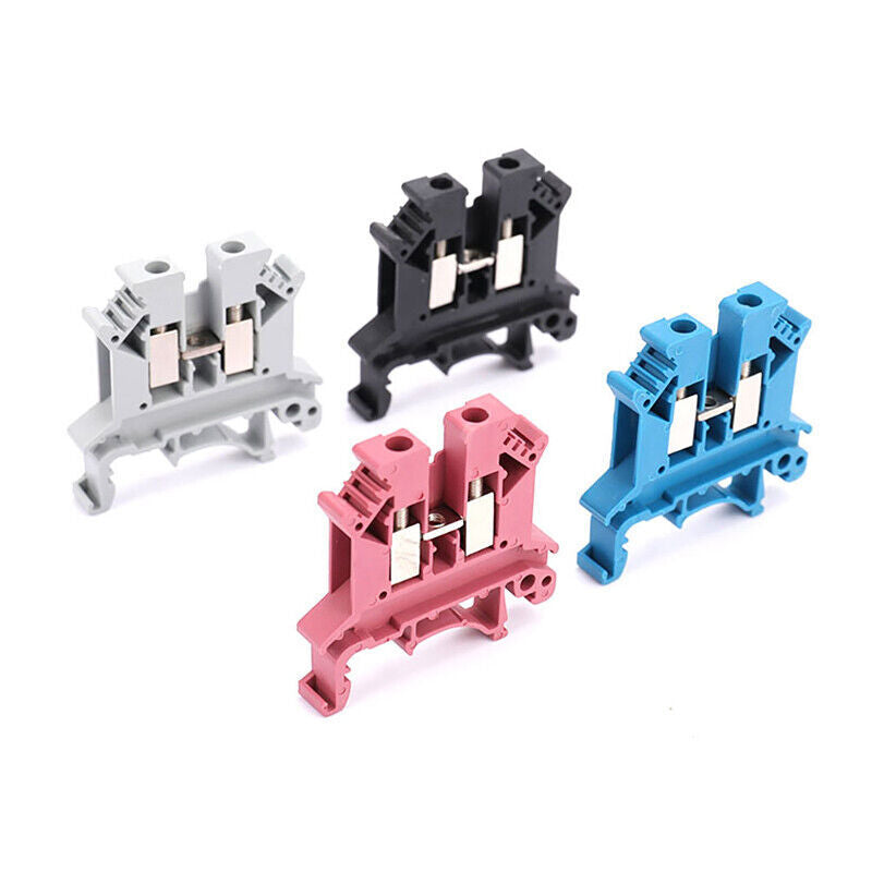 50-10Pcs UK-2.5B 2.5mm 2 DIN Rail Universal Combination Terminal Block Screw AU