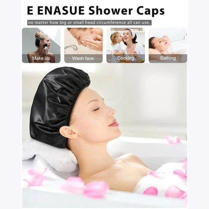 Shower Cap Terry Cloth Lined Bath Hair Cap Waterproof Long Hair Bath Hat Thick