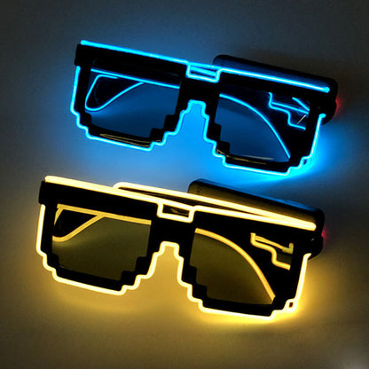 LED EL Wire Glasses Light Up Glow Neon Sunglasses Eyewear Shades Nightclub Party