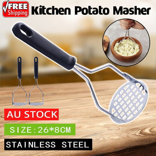 Kitchen Potato Masher Stainless Steel Vegetable Fruit Potatoe Press Crusher AU