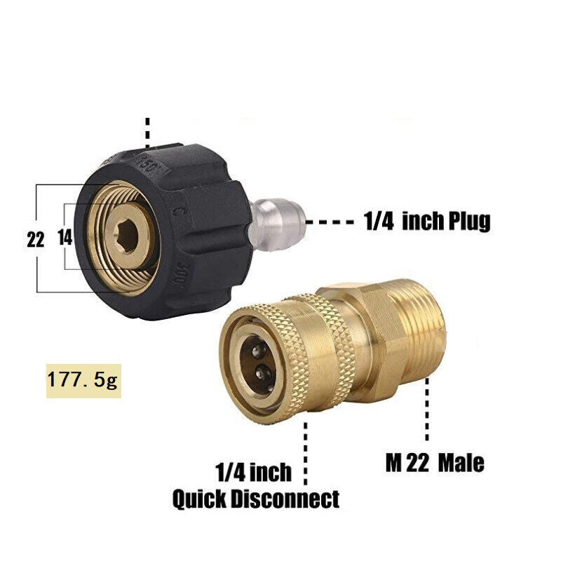 Brand New Pressure Washer Adapter 1/4" Quick Connect Kit M22-14 Adapter Au Stock