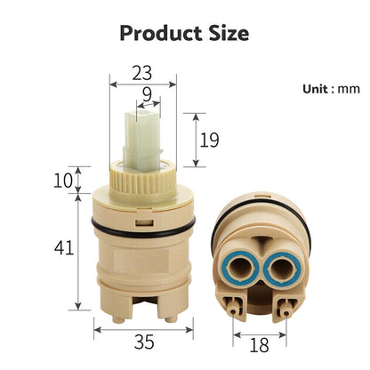 35mm Ceramic Tap Cartridge Mixer Valve Core Home Shower Bathroom Tap Replacement