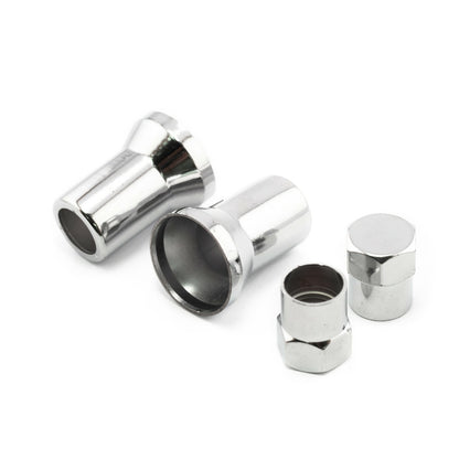 8pcs TR413 Universal Chrome Sleeve Hex Caps Car Tire Wheel Rim Valve Stem 4 Pair