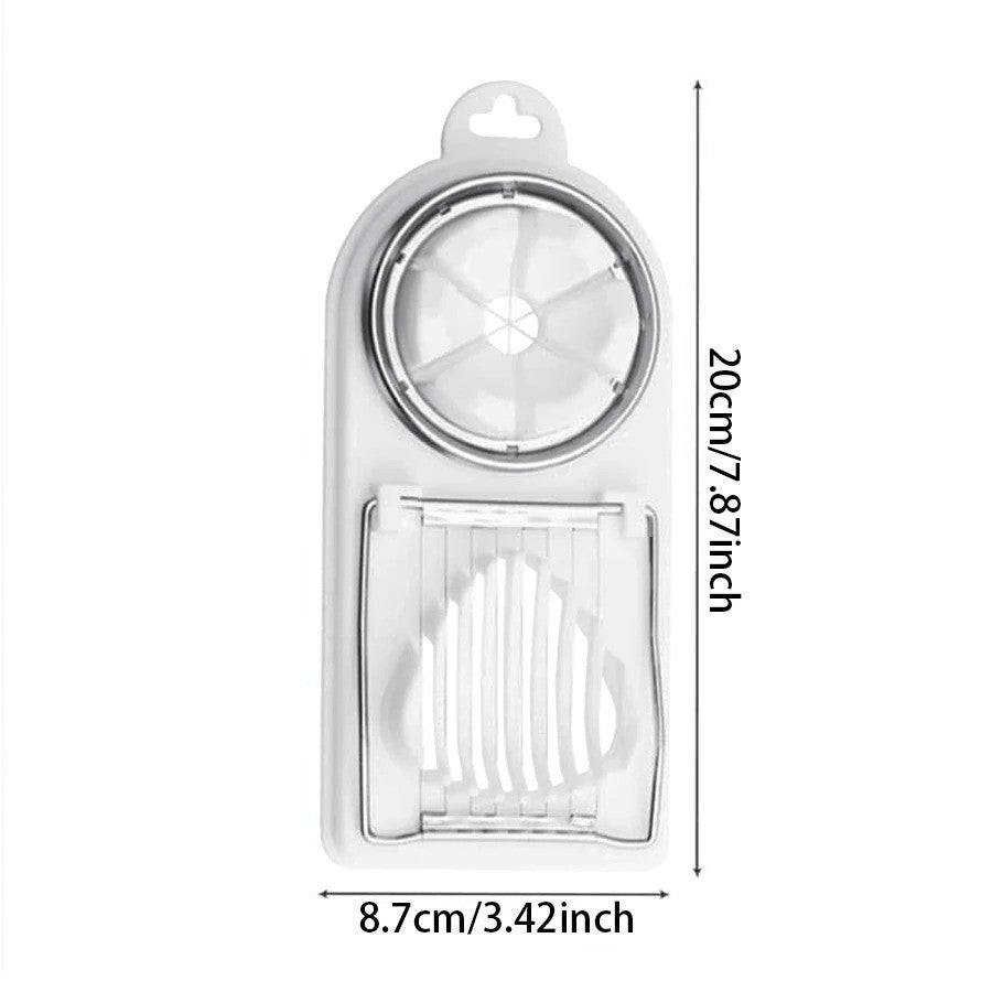 2-in-1 Egg Cutter – Stainless Steel Wire Slicer with PP Base, Kitchen Tool