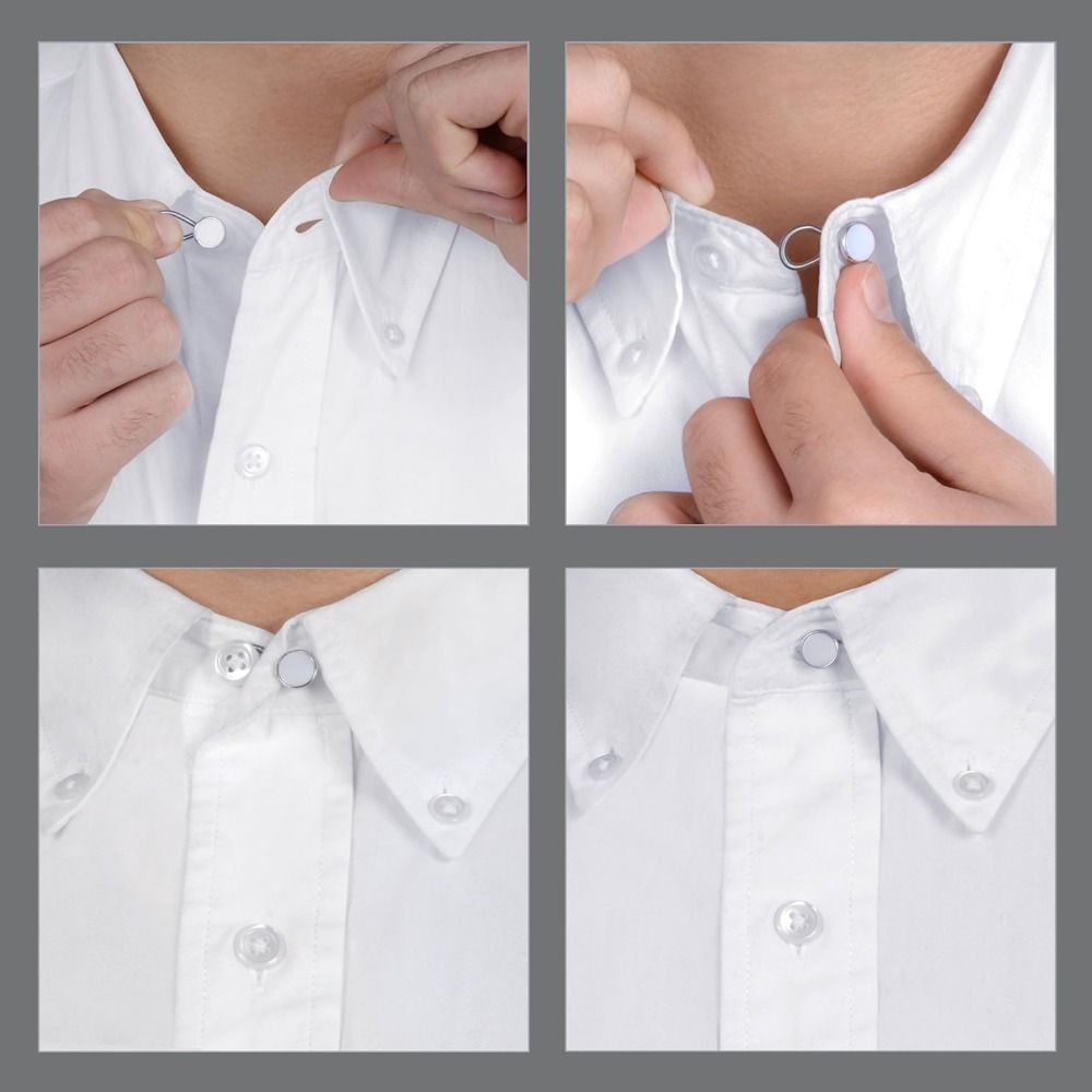 8Pcs Elastic Collar Button Extender  for Shirt Dress Pants