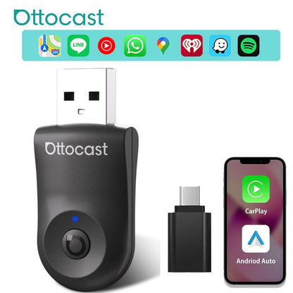 Ottocast Wireless Carplay Mirror iPhone Cars Adapter 3 in 1 Compatible w/Airplay