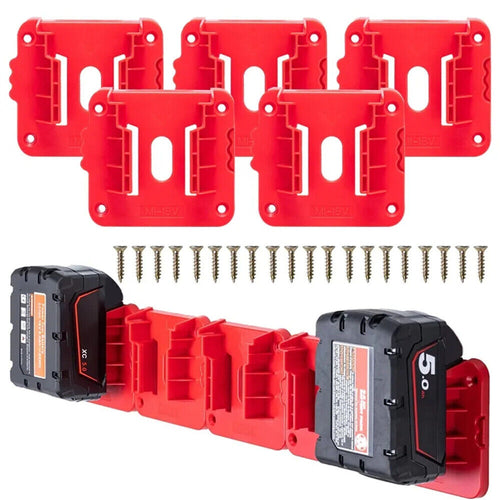 UP 10x Battery Mounts Storage Holder Rack For Milwaukee M18 18V Tool Battery Red