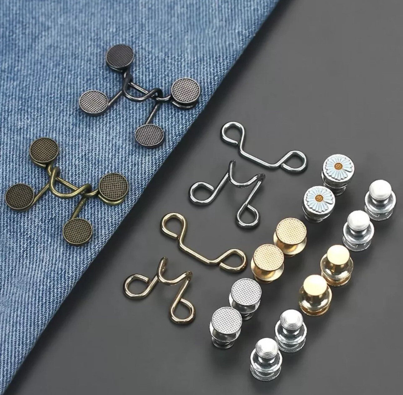Pant Waist Buttons Adjustable Button Pins Pant Waist Tightener Button Hook Clip