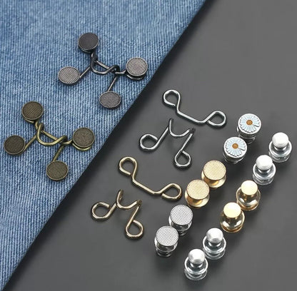 Pant Waist Buttons Adjustable Button Pins Pant Waist Tightener Button Hook Clip