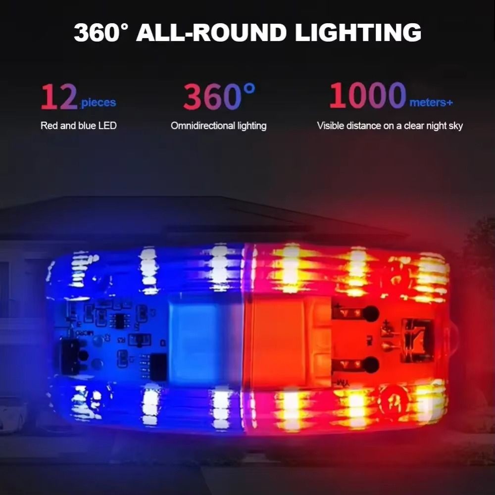 Waterproof Clip-on Warning Light Compatible with Sanitation and Patrol Workers