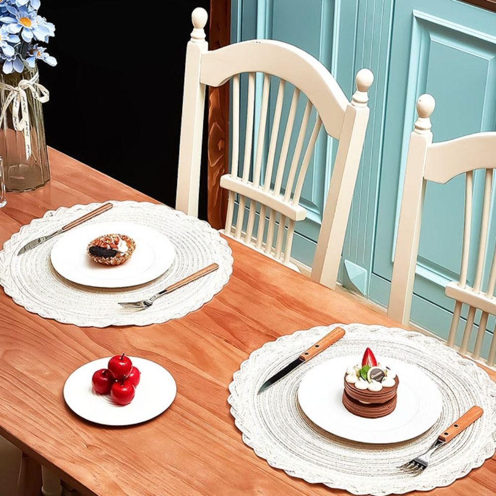 Round Woven Placemats Kitchen Table Place Mat Dining Table Cup Mat 18/30/38cm