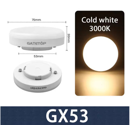 1-10 Pack GX53 LED Bulb 5W 15W Reflector, 60W Equivalent, Disc Frosted Puck, RA8