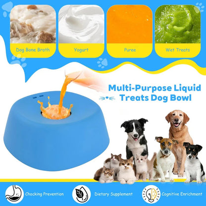 Yipetor Slow Feeder Dog Bowl with Rolling Ball for Liquids and Treats