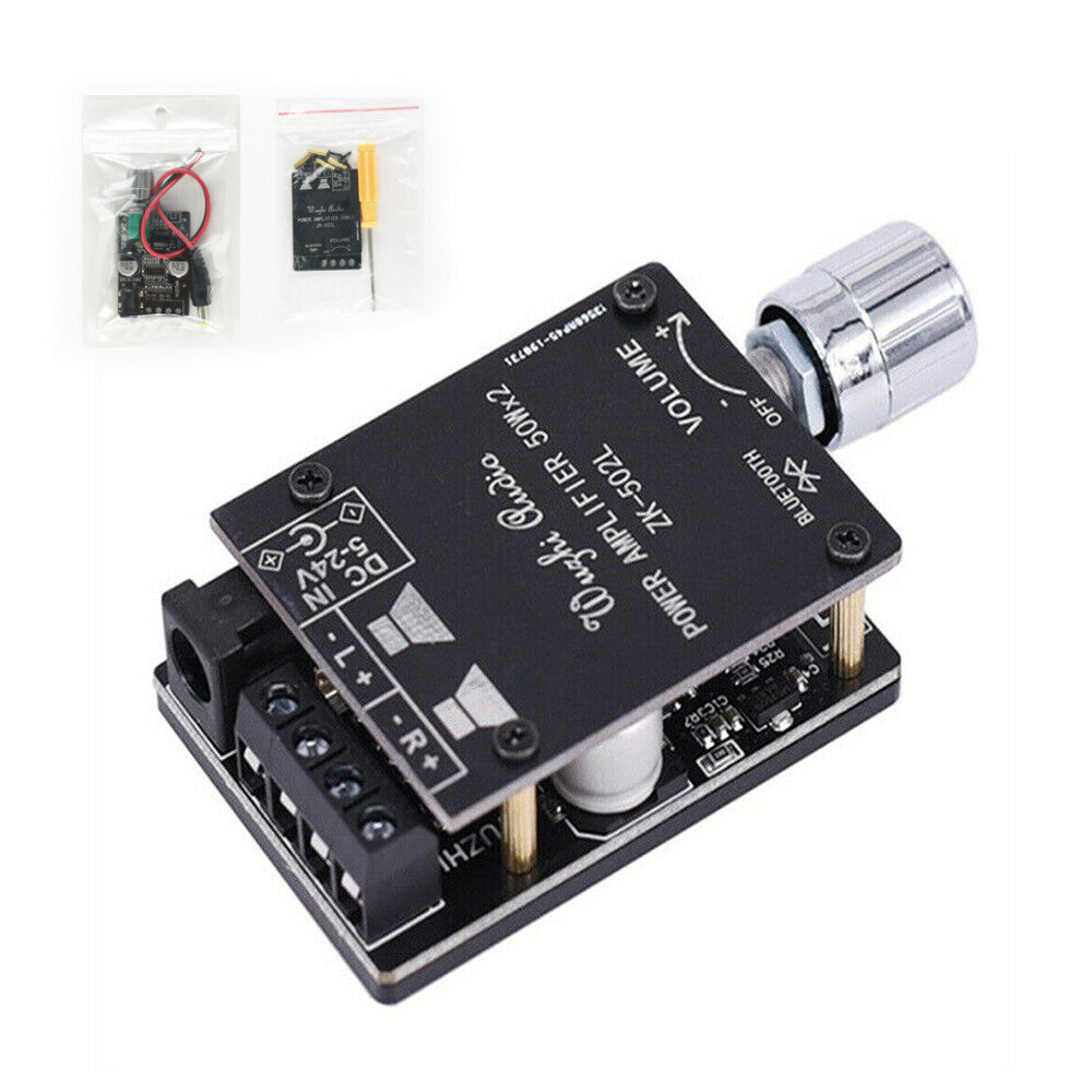 Mini 2*50W Bluetooth 5.0 Power Digital Amplifier Class Audio HiFi Stereo AMP AU