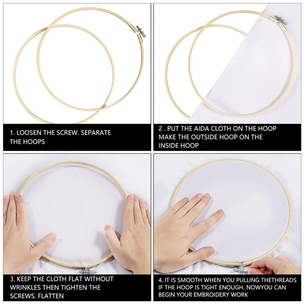 Embroidery Hoop Flower Embroidery Needle Punch Cross Stitch Kit  For Beginners
