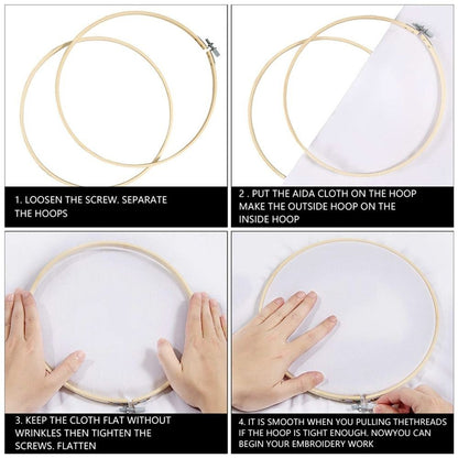 Embroidery Hoop Flower Embroidery Needle Punch Cross Stitch Kit  For Beginners