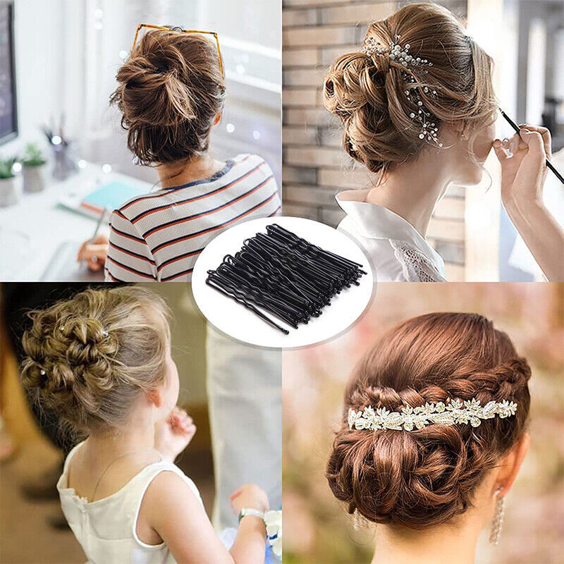 100Pcs 6cm U Shape Hair Pins Bobby Clip Style Bun Tool Womens Girls Accessory