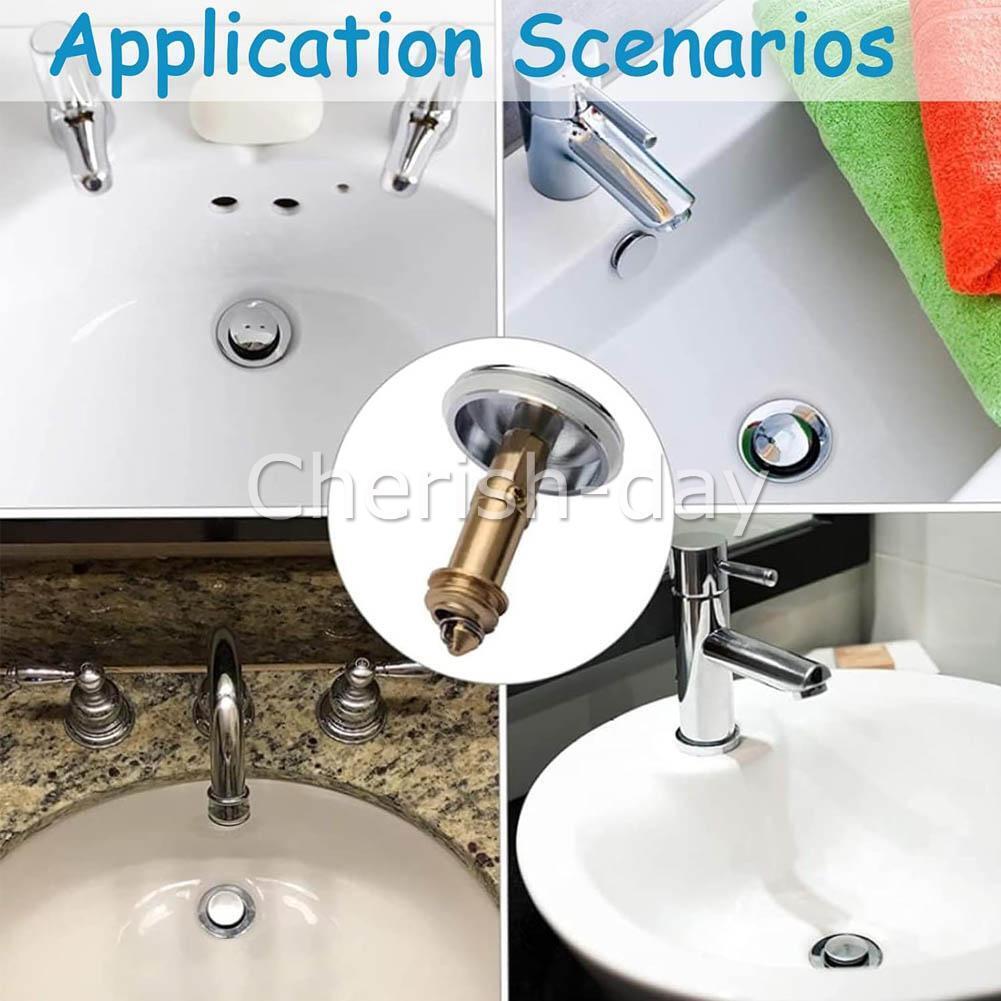 Bathroom Sink Drain Plug Stopper 38mm Basin Pop up Click Clack Plug Brass