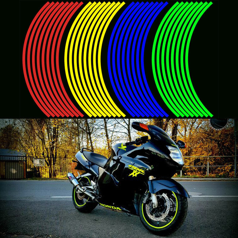 17"/18" Reflective Rim Tape Wheel Stripe Decal Trim Sticker For Car Motorcycle
