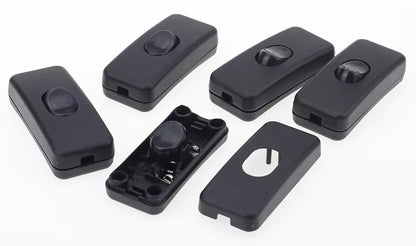 5 x 12V INLINE ON / OFF BLACK ROCKER SWITCH LAMP SPOT LIGHT INLINE CARAVAN