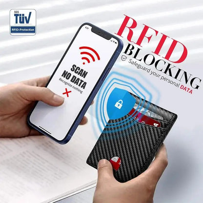 Wallet RFID Blocking Mens Slim Wallet with Money Clip Leather Wallet Anti-scan