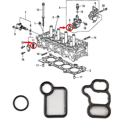 Solenoid Spool Valve Gasket Set Compatible with Honda Civic Accord CRV VTEC K-series2008-11