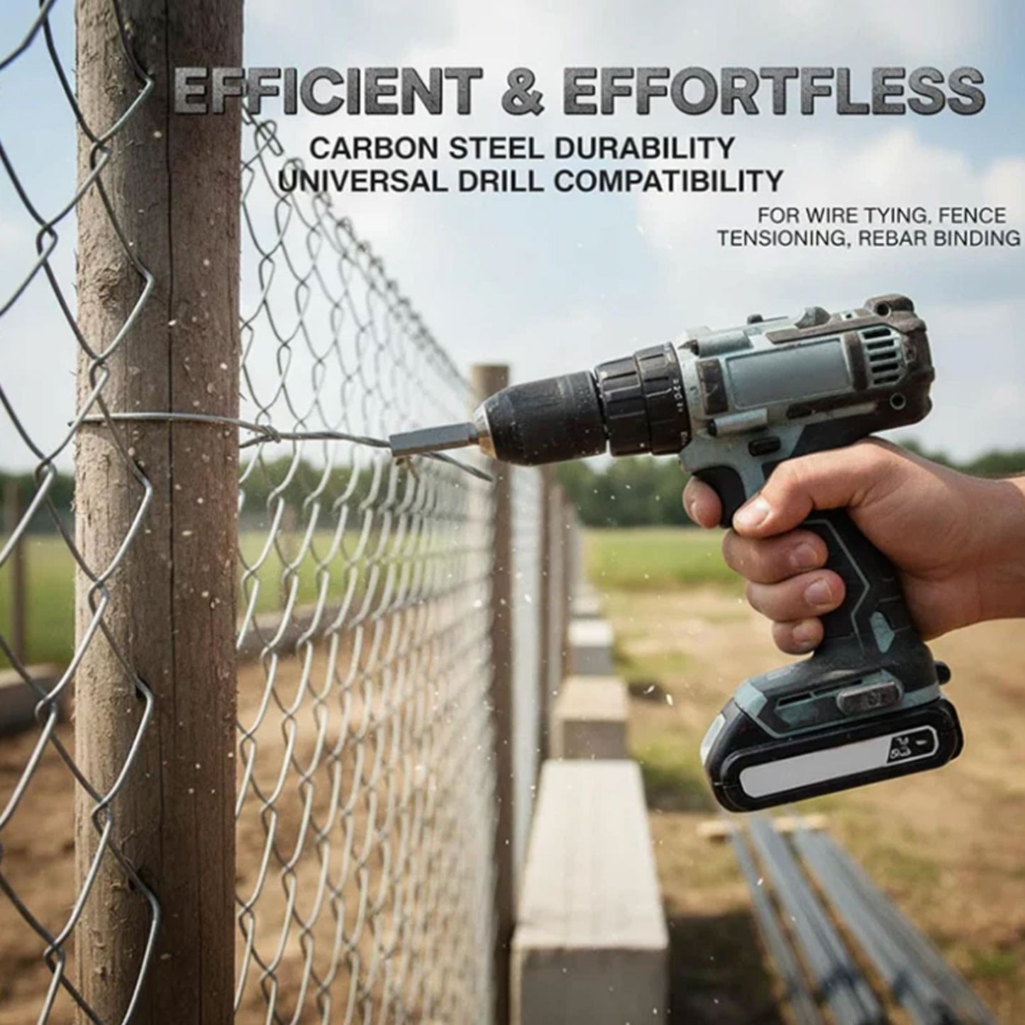 Drill Mounted Wire Twister for 9 Gauge and 11 Gauge Wire Bundling Tasks