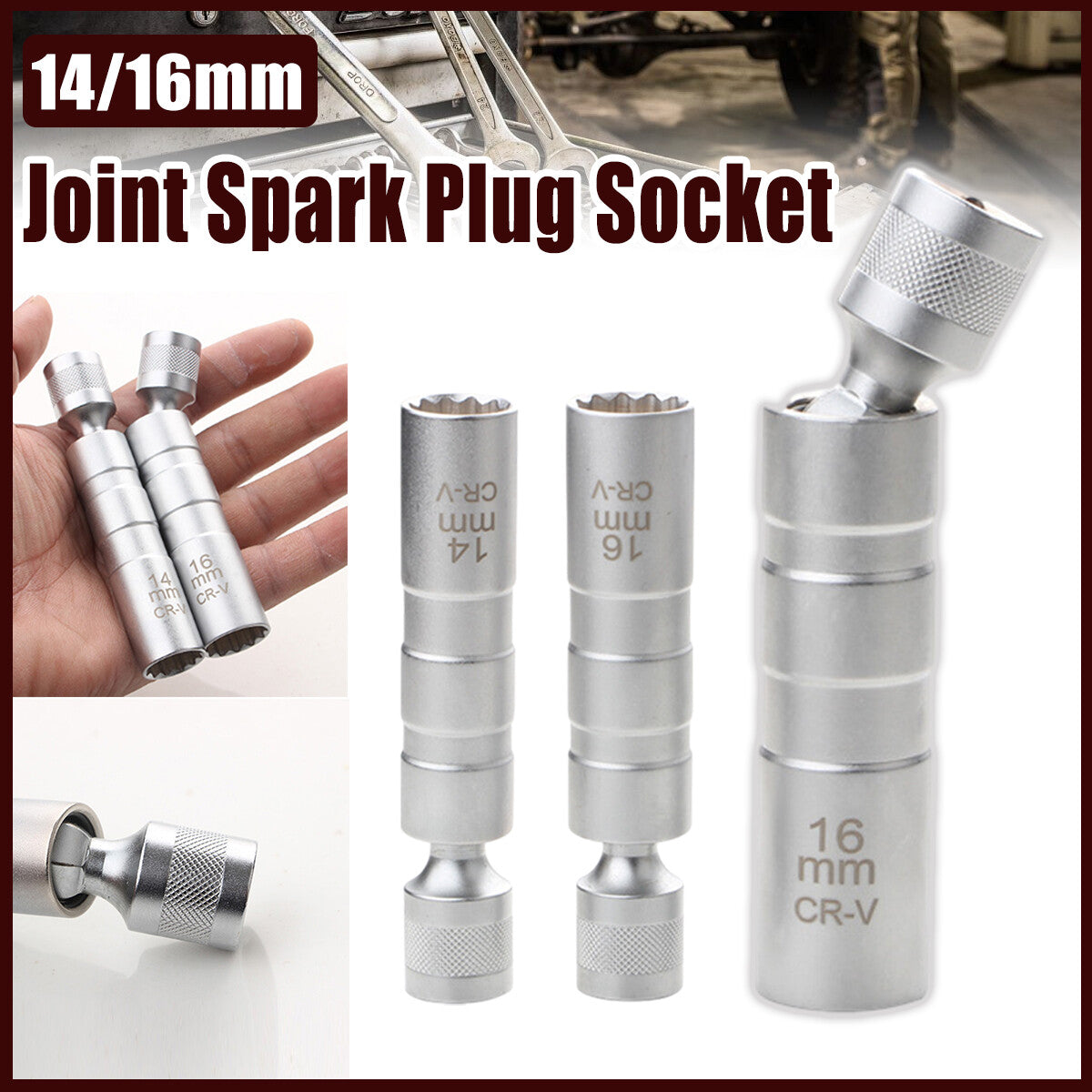 Magnetic Spark Plug Socket Wrench 14mm 16mm Removal Tool Thin Joint Wall Sockets
