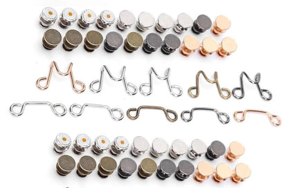 Pant Waist Buttons Adjustable Button Pins Pant Waist Tightener Button Hook Clip
