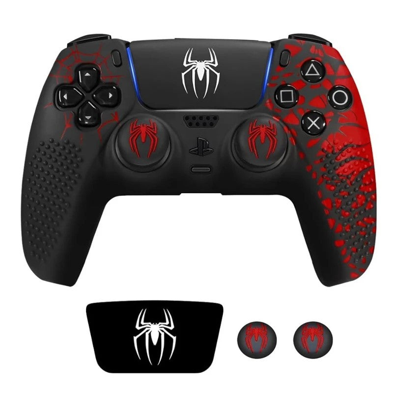 Anti-Slip Silicone Cover Skin Compatible For PS5 Controller with Thumb Grip Cap