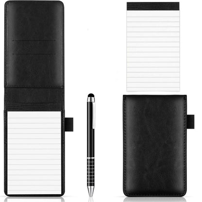 Mini Pocket Notepad Holder Set With Pen Notebook Leather Notebooks Writing Pads