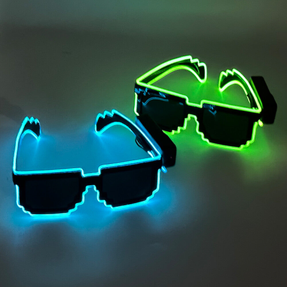 LED EL Wire Glasses Light Up Glow Neon Sunglasses Eyewear Shades Nightclub Party
