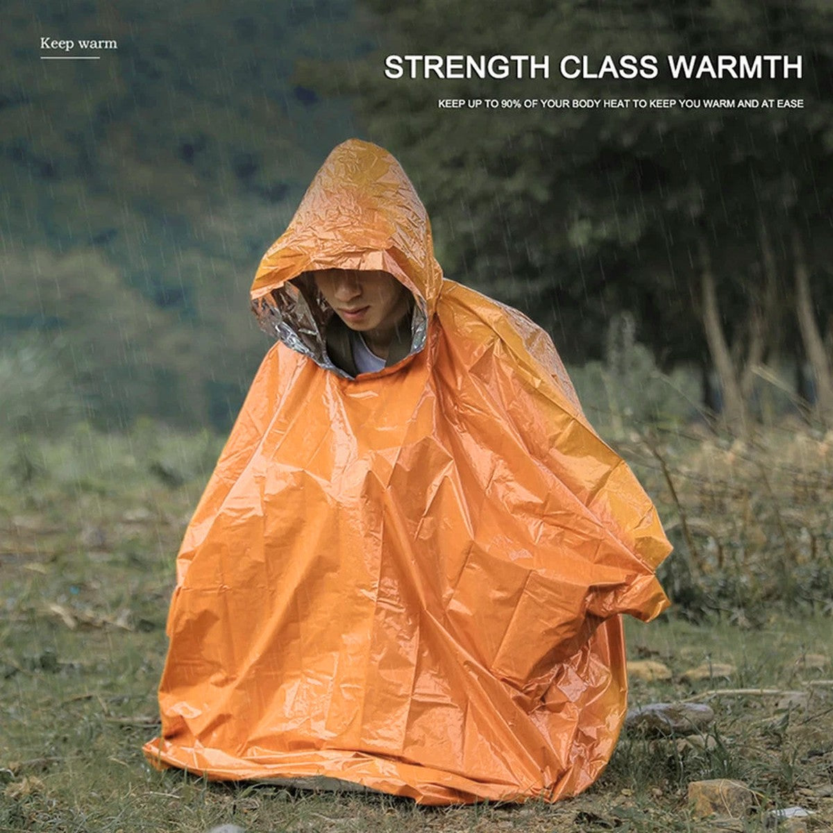 For First Aid Survival 2x Emergency Rain Poncho Waterproof Coat Warm Keeping AU